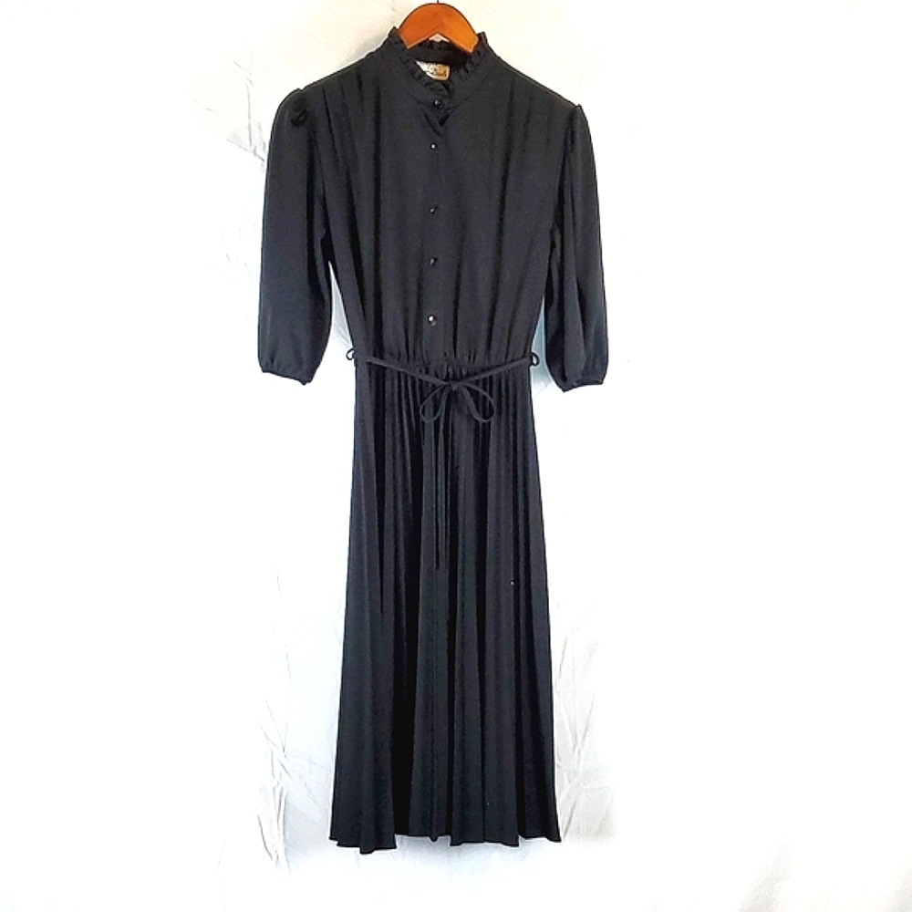 Vintage Doo-Dads Black Midi Dress
